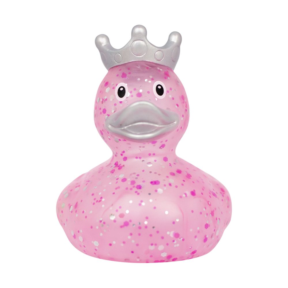 Lilalu Badeand, And med krone, Glitter, rosa