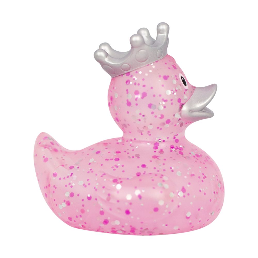 Lilalu Badeand, And med krone, Glitter, rosa