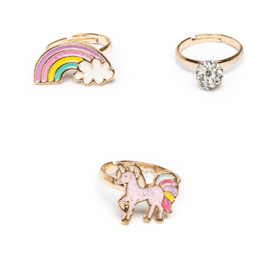 Great Pretenders 3pk Unicorn Rainbow Rings