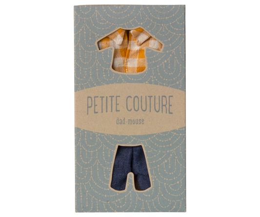 Maileg Ternet gul skjorte og bukser, Far mus