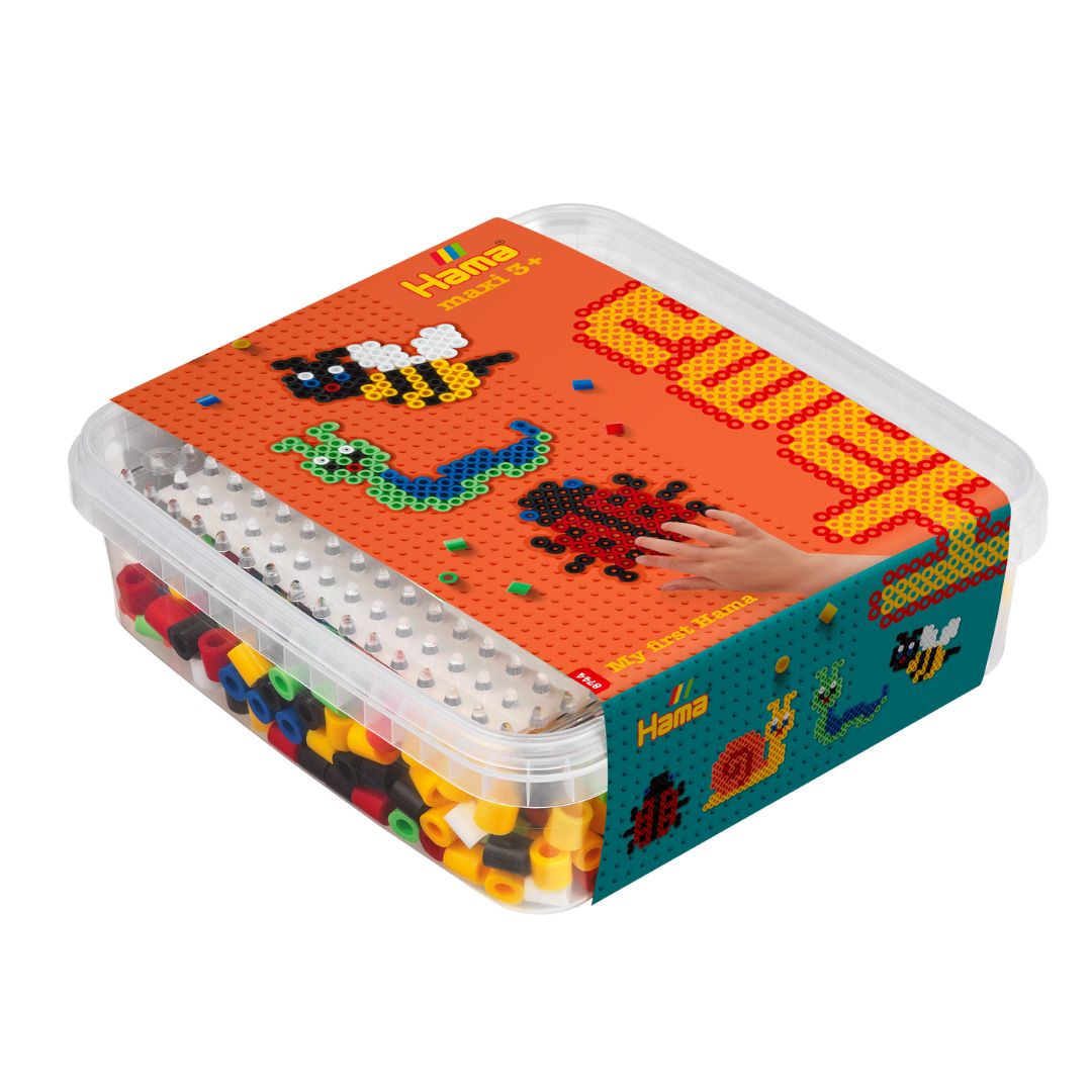 HAMA Maxi 600+ perler + 2 plader - insekter