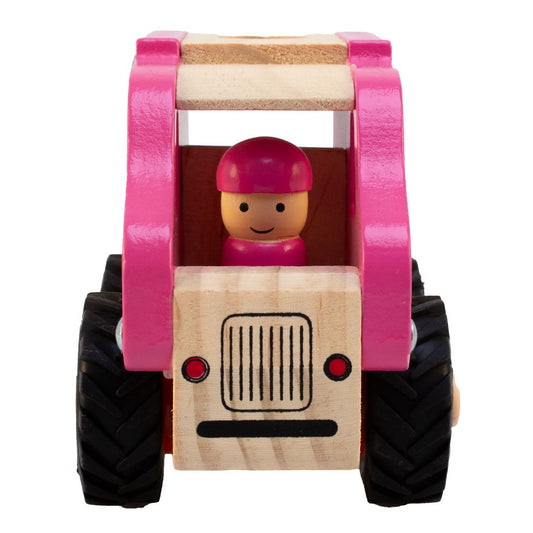 Magni Isbil i træ med gummihjul, Pink