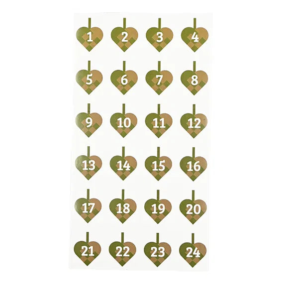 Det Gamle Apotek Klistermærker med tal, 1-24 grøn