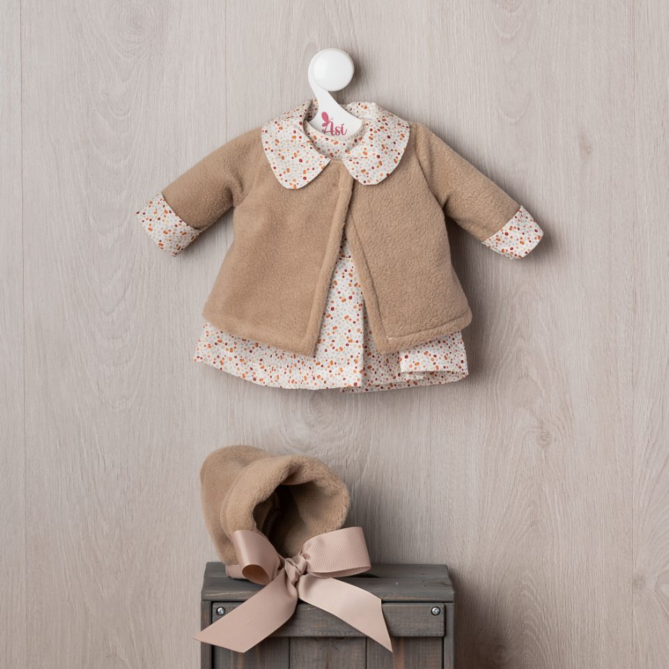 Asi Leonora Dukketøj - Kjole og frakke