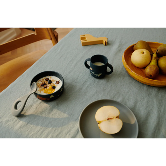 Blå spisesæt i silikone.