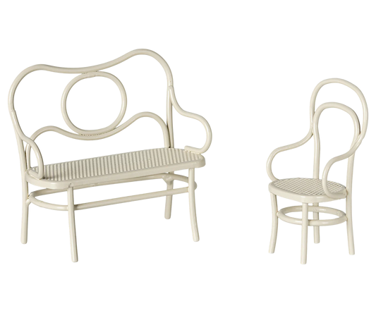 Maileg Cafésæt, Mus, Lille - Råhvid