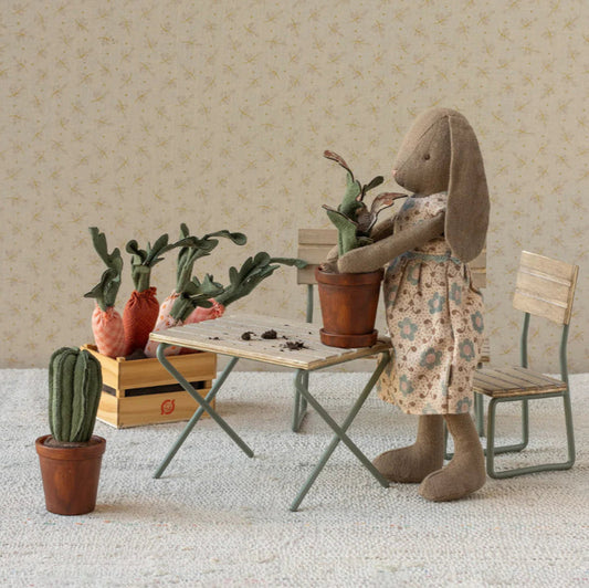 Dukkehus tilbehør kaktus plante i krukke.