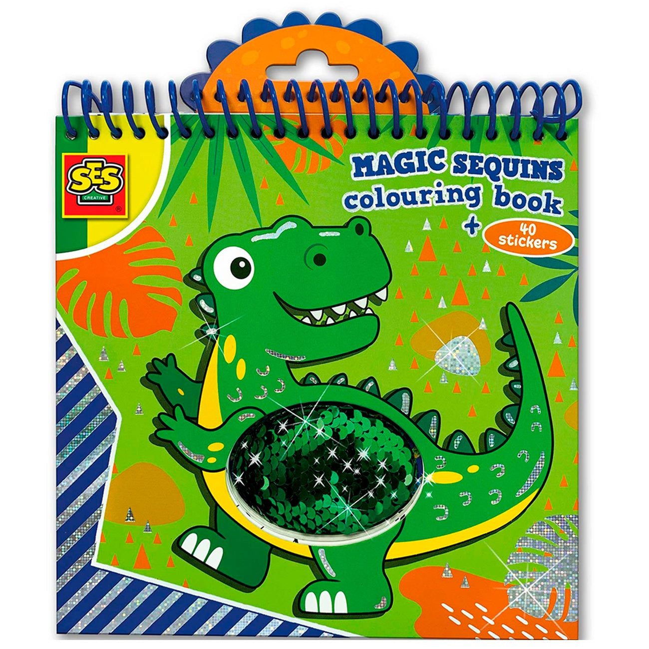 SES malebog dino med palietter