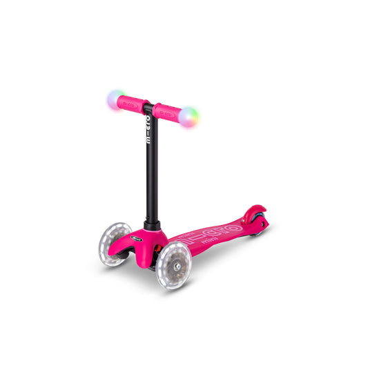 Micro - Løbehjul/Løbecykel Mini2grow Deluxe Magic LED - Pink