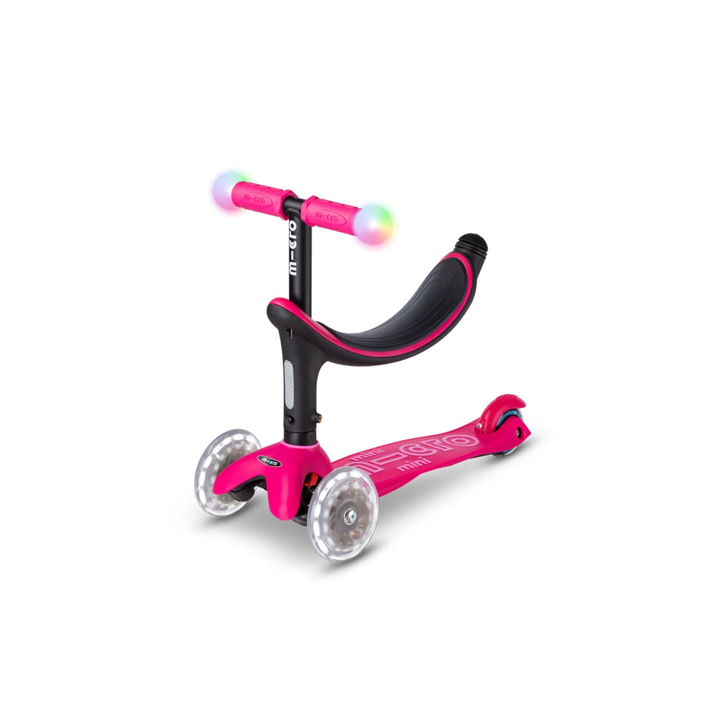 Micro - Løbehjul/Løbecykel Mini2grow Deluxe Magic LED - Pink