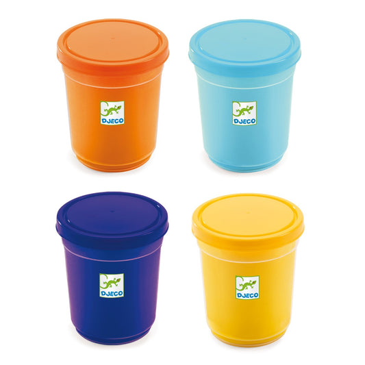 Djeco 4 bøtter modellervoks, natur farver