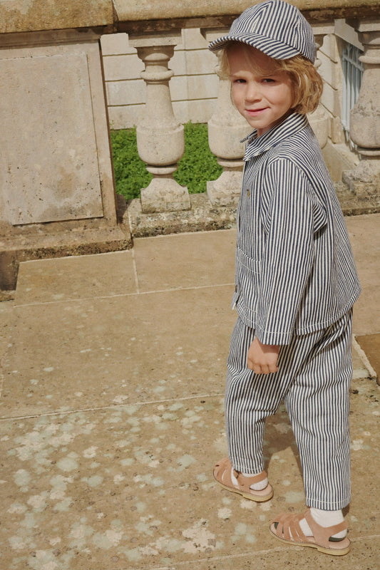 Konges Sløjd Fender kasket, Naval stripe - str. 5-8y