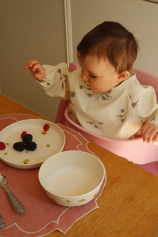 Konges Sløjd 2pk spisesmæk med lange ærmer, Kubi/Rain Forest