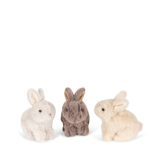 Tre kaninbamser i en kurv.