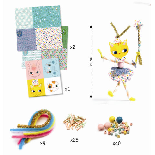 Djeco Kreativ æske - Piberenser dyr, Ballerina dyr