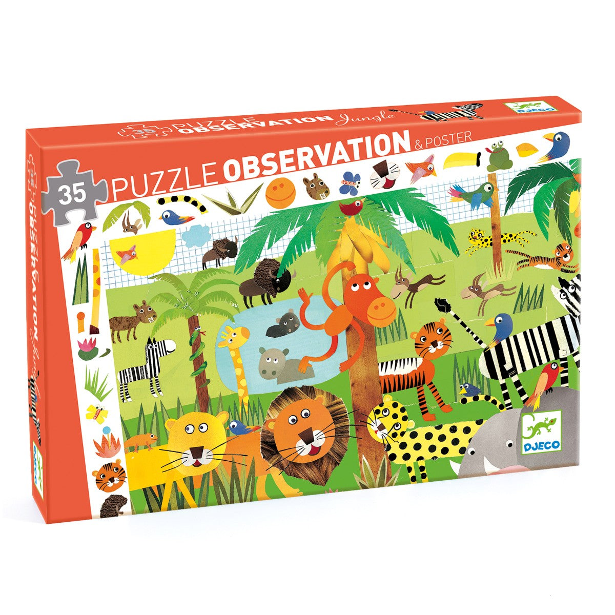 Djeco Observationspuslespil, Jungle - 35 brikker