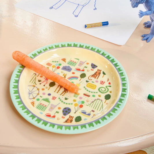 Tallerken med cirkus tema.