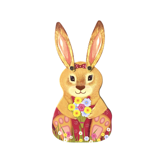 KMP Kagedåse påskehare med bevægelige ører ass.
