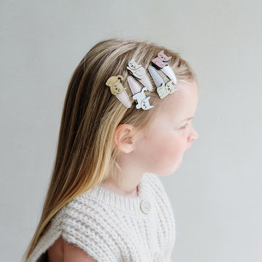 Hårspænder med katte.