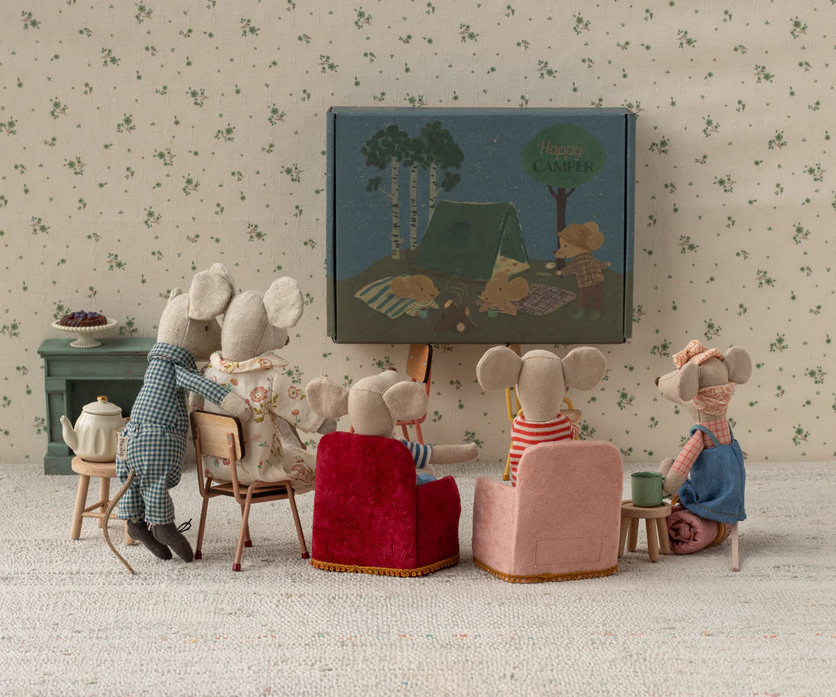 Maileg Foldbar stol, Mus - Rød