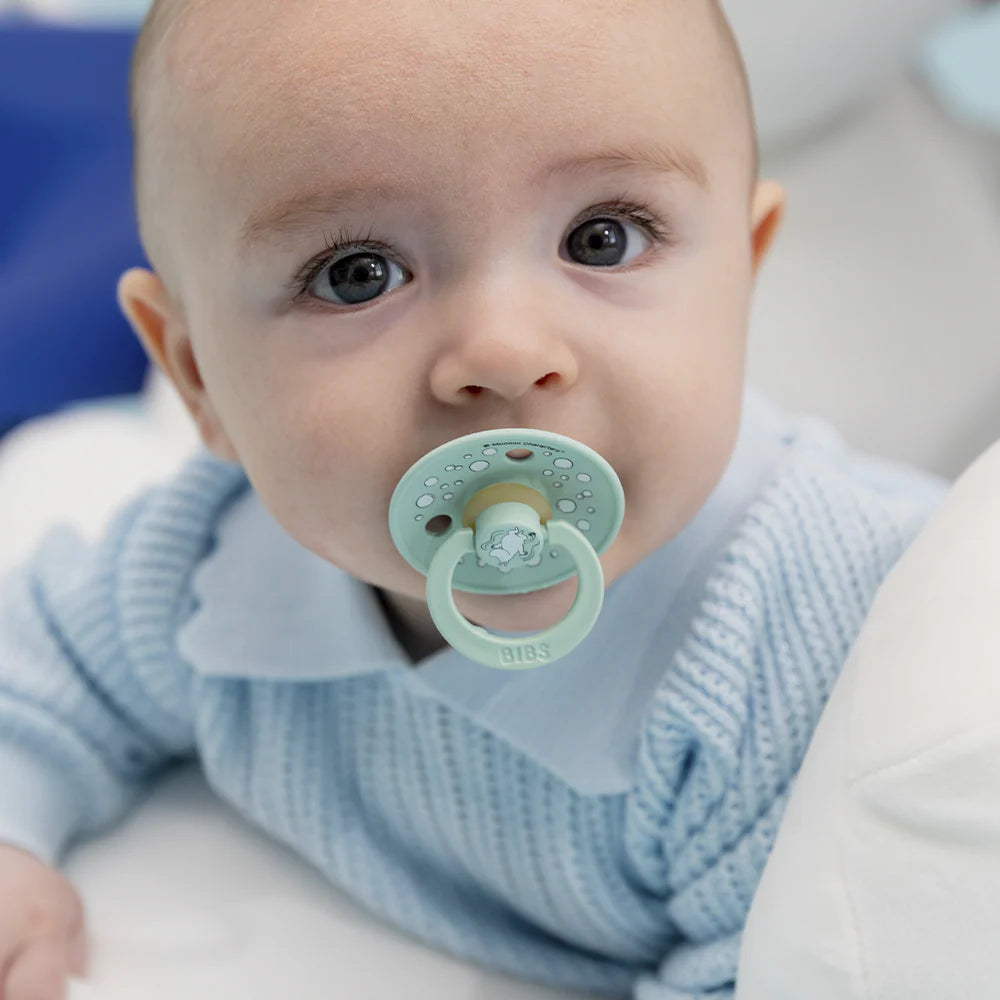 BIBS 2pk sutter colour latex str. 2, Moomin Sailing - Nordic Mint Mix