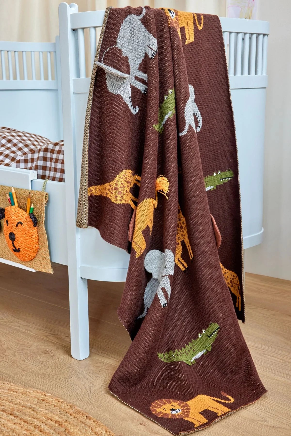 Rice Lille Bomuld Babytæppe - Brun