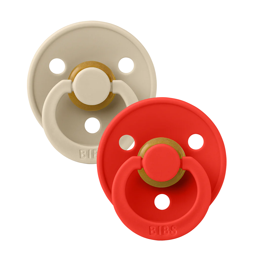 BIBS 2pk sutter colour latex str. 2, Vanilla/Candy Apple