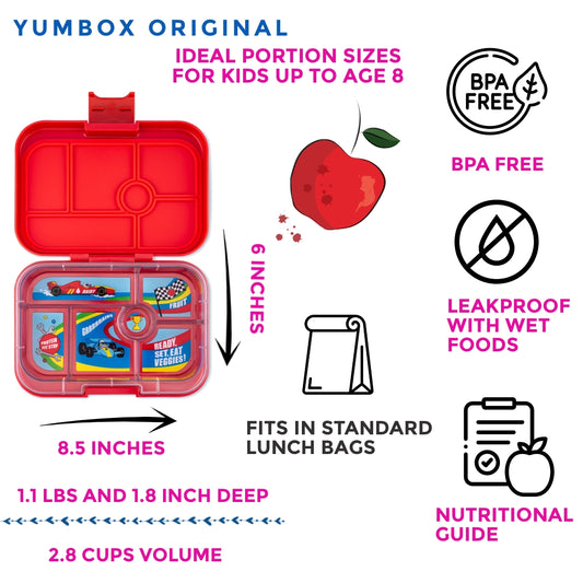 Yumbox Original 6 rum, red/race