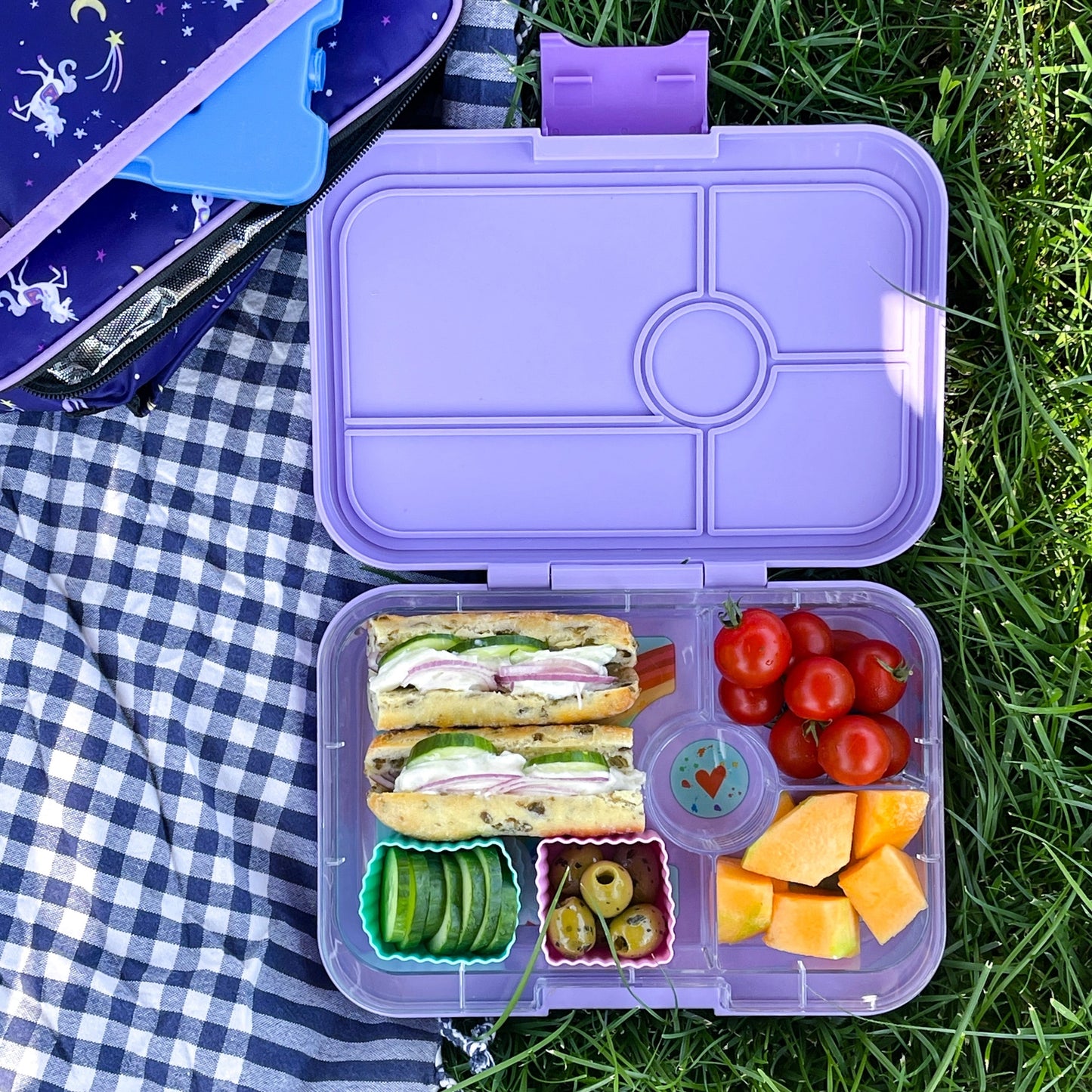 Yumbox Tapas 4 rum, purple/rainbow