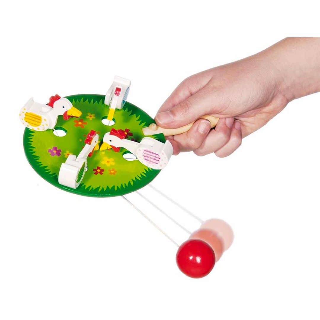 Goki 4 pecking chickens