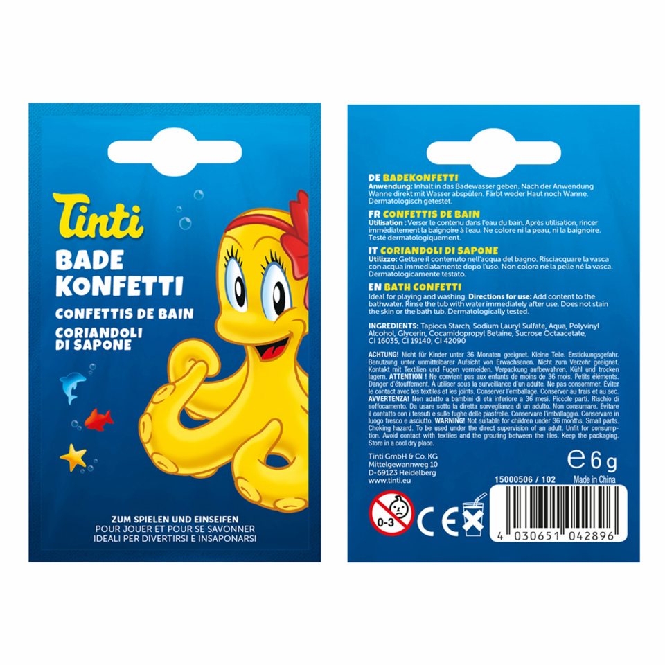 Tinti badekonfetti - små sæbedyr