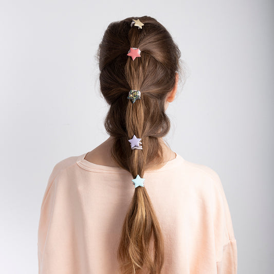 Mimi&Lula 6 hårelastikker med stjerner, rainbow