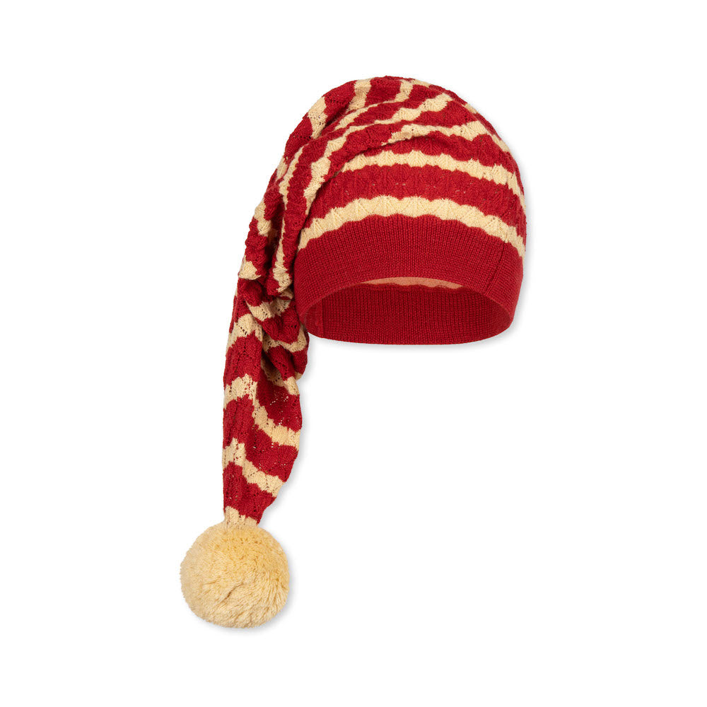 Konges Sløjd Cane strikket nissehue Jolly stripe 5-8y