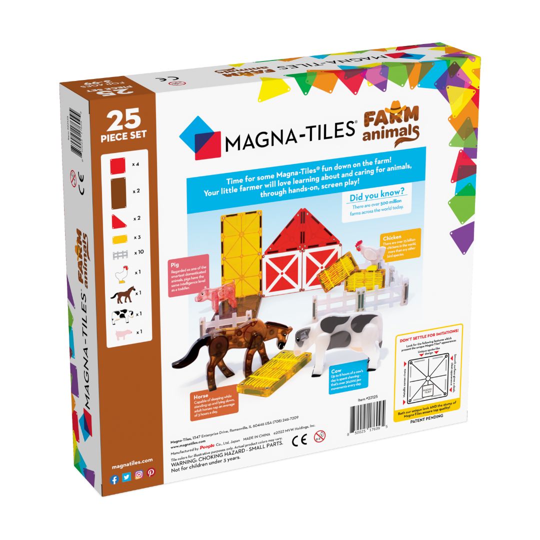 Magna-Tiles Bondegårdsdyr, 25 dele