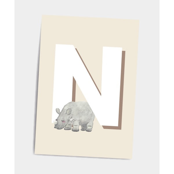 Dialægt A5 kort Bogstav N
