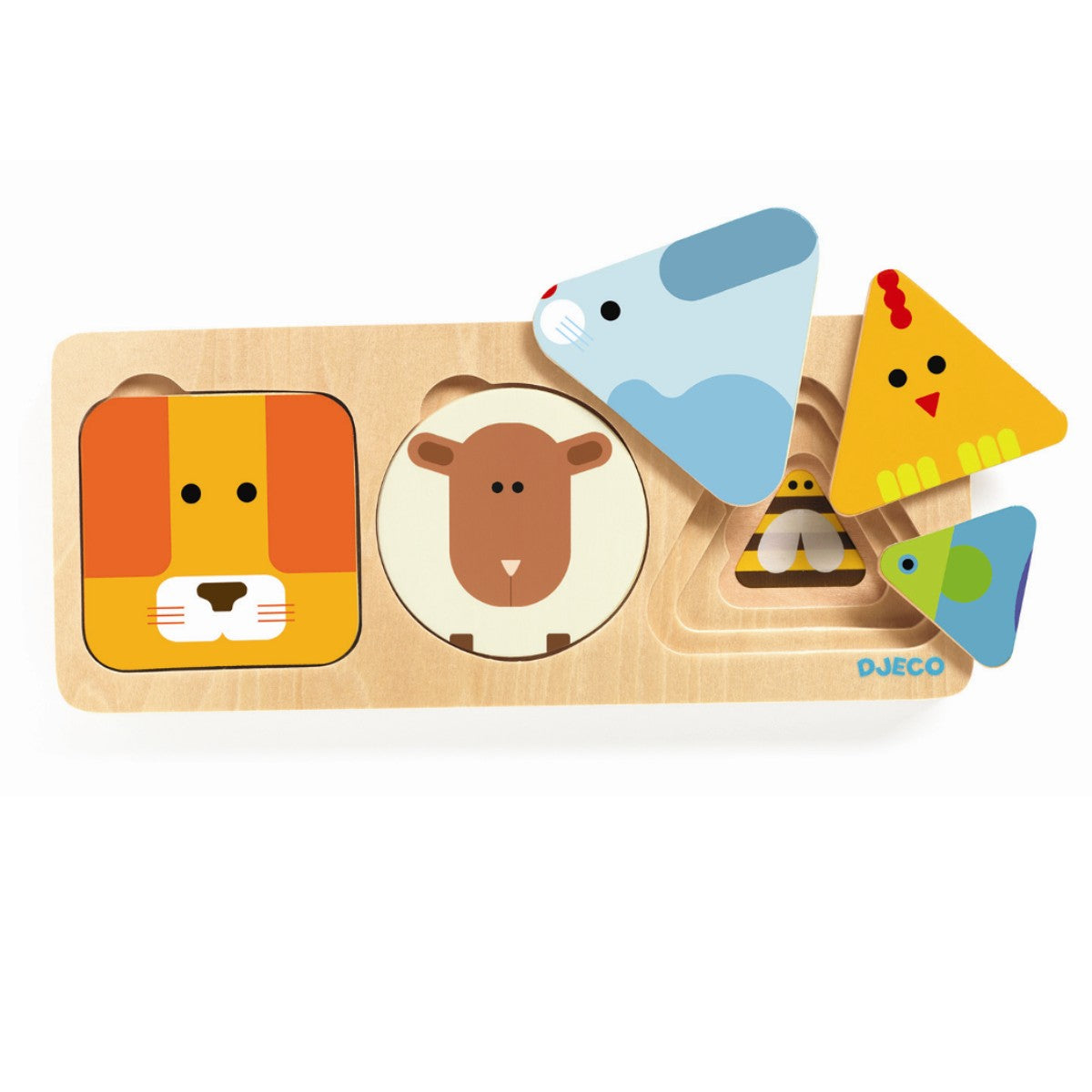 Djeco AnimaBasic lag på lag, Geometri dyr