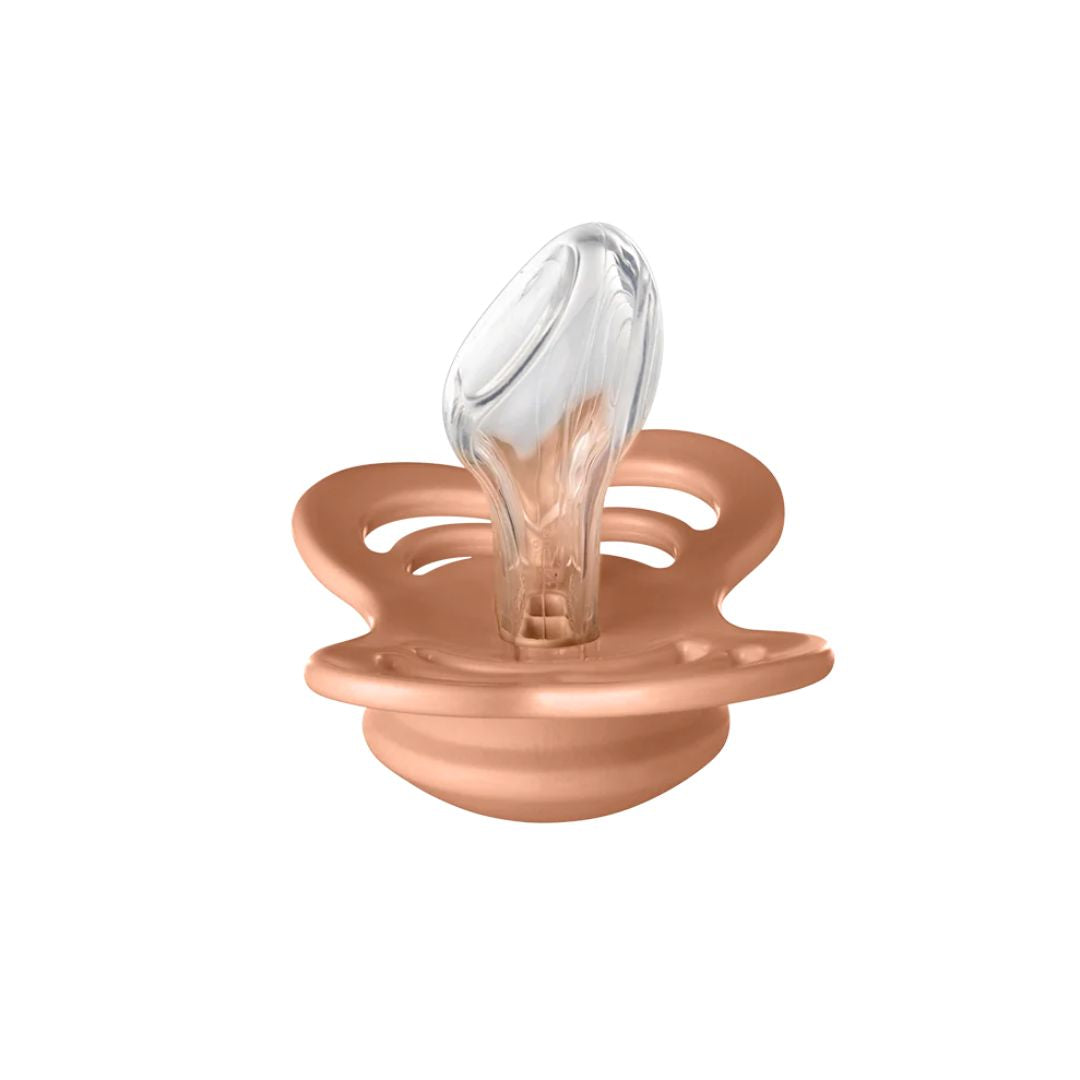 BIBS 2pk couture silikone str.2 peach/woodchuck