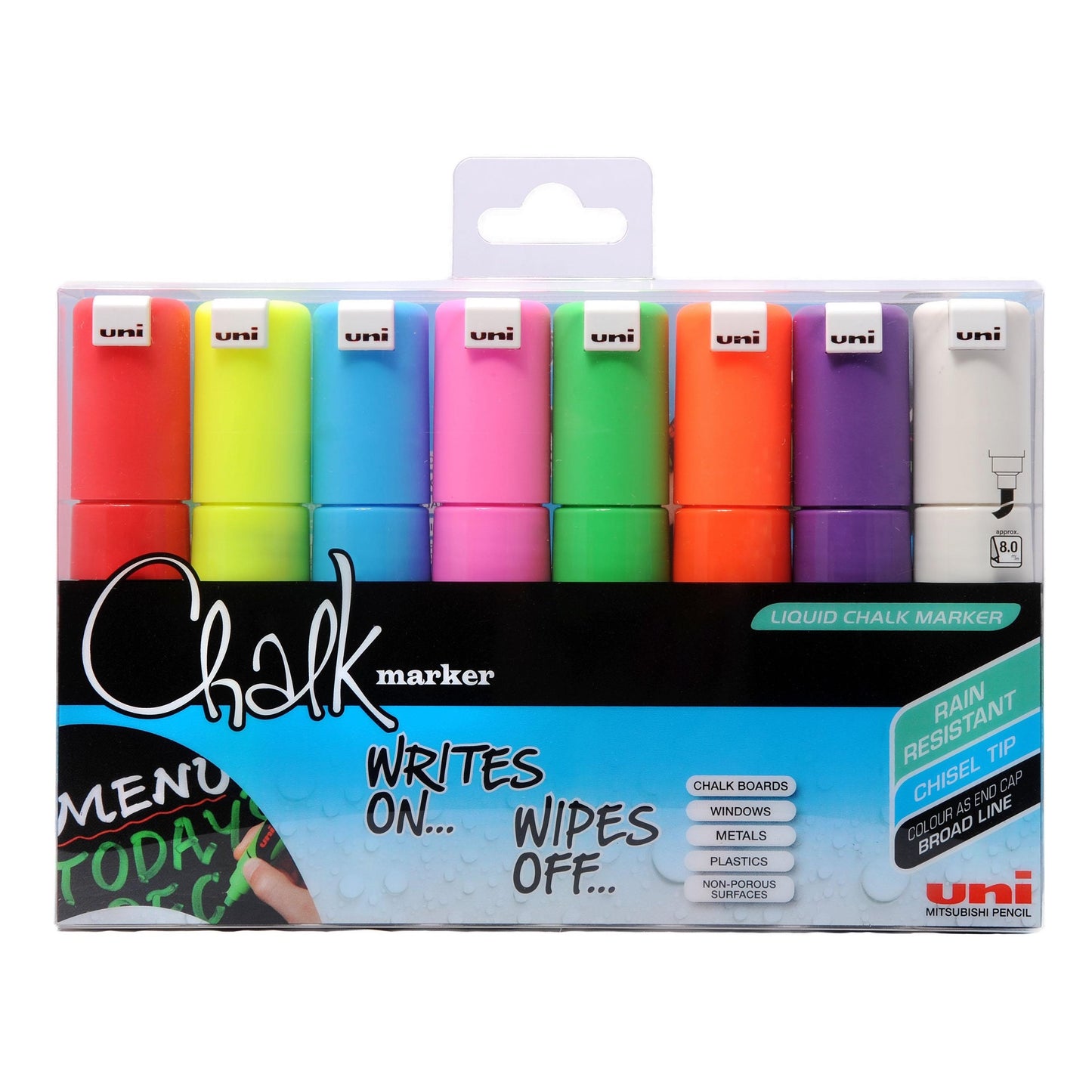 Uni-ball Chalkmarker PWE-8k 8 stk.