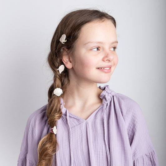 Mimi & Lula Mimi & Lula - 6 hårelastikker med muslingeskal - Metallic