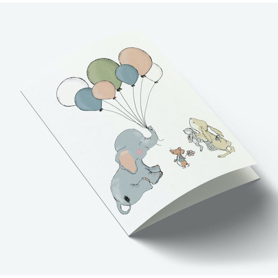 Mouse & Pen A7 Kort Elephant balloon