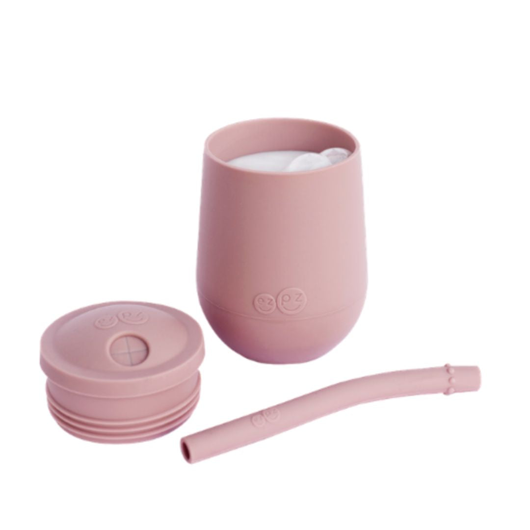 EZPZ Mini cup + sugerør, støvet rosa