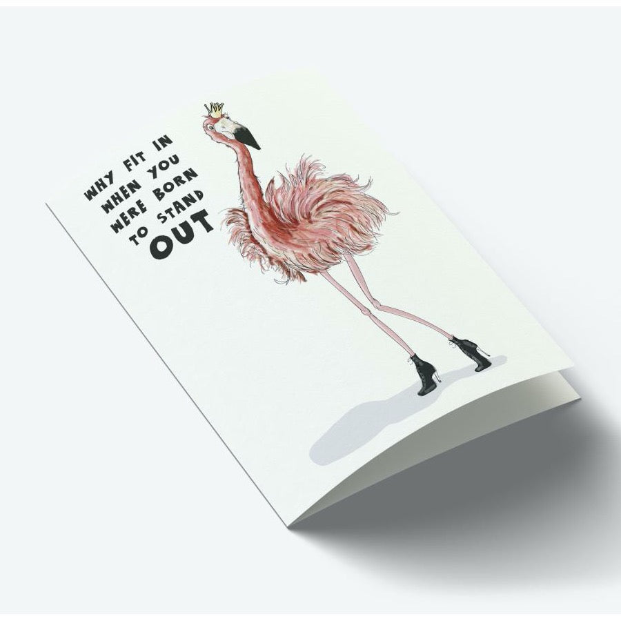 Mouse & Pen A7 Kort Flamingo