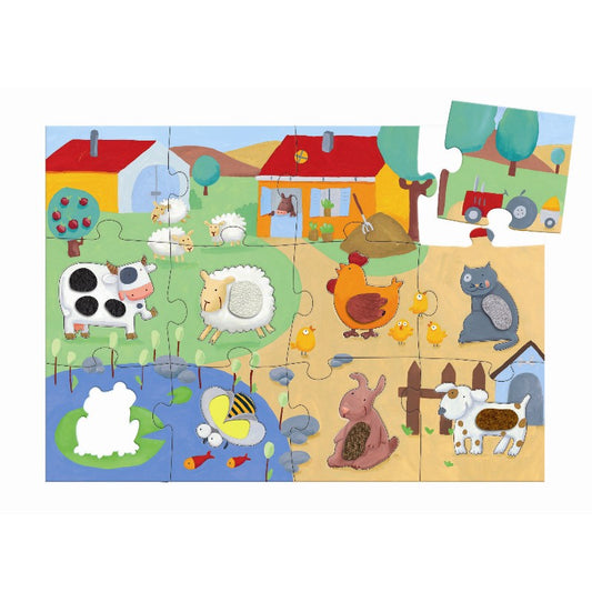 Djeco følepuslespil bondegård 12 brikker