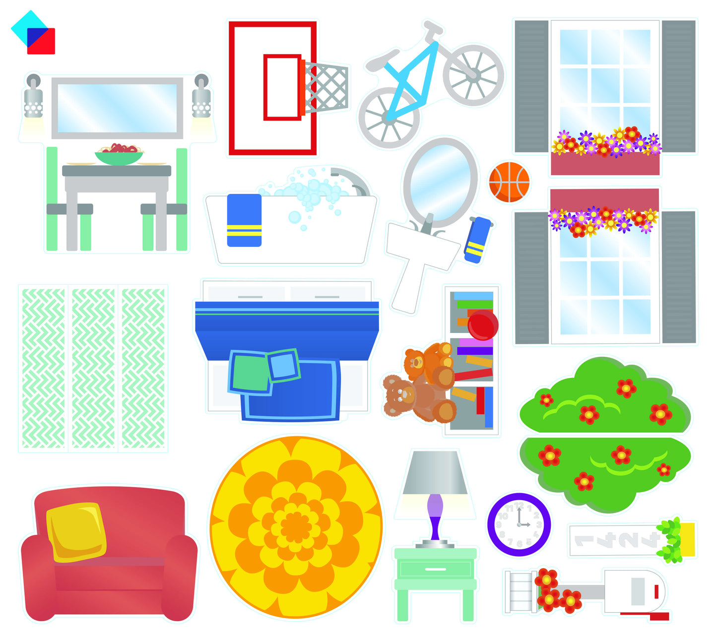 Magna-Tiles Hus, 28 dele