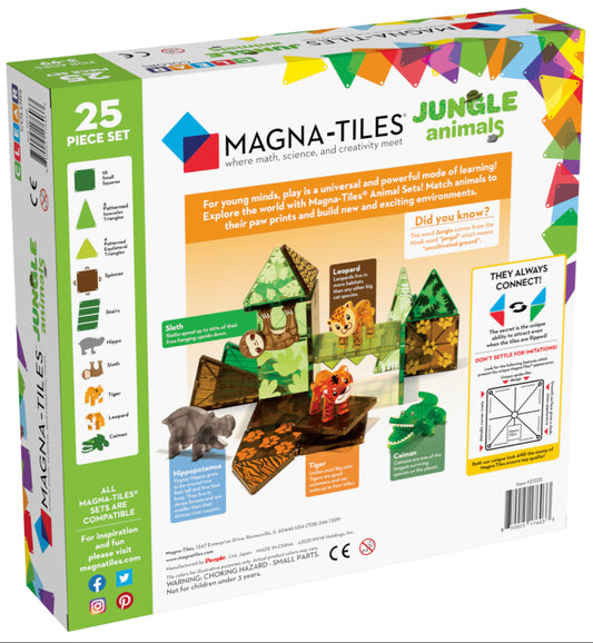 Magna-Tiles Jungle dyr, 25 dele