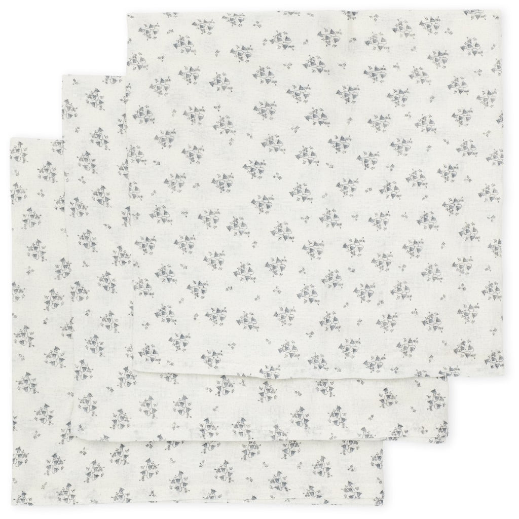 Konges Sløjd 3pk stofbleer, clochiette blue