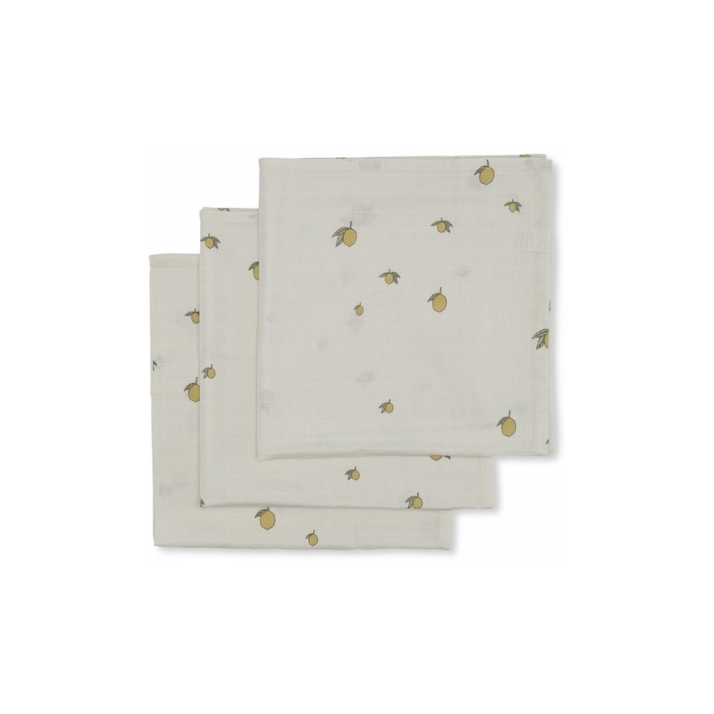 Konges Sløjd 3pk stofbleer, lemon