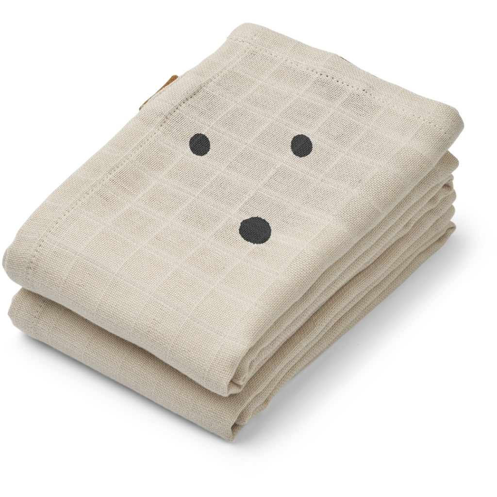 Liewood 2pk Hannah stofbleer, dog/sandy