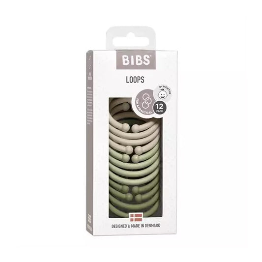 BIBS 12pk Aktivitetsringe, Vanilla/sage/olive