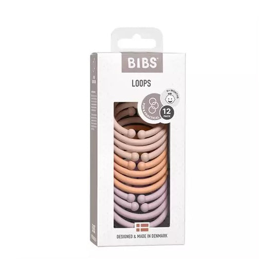 BIBS 12pk loops, blush/peach/dusky lilac
